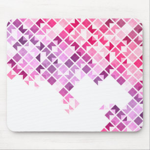 Tapis De Souris Motif géométrique de pourpre, rose et blanc