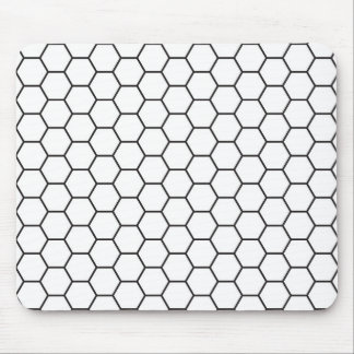 Tapis De Souris Motif géométrique d'hexagone noir et blanc