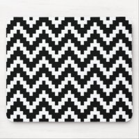 Motif géométrique Ika Zigzag noir et blanc