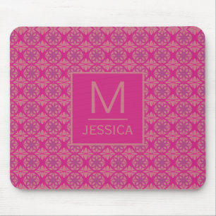 Tapis De Souris Motif géométrique rose violet orné personnalisé
