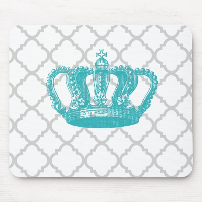 TAPIS DE SOURIS MOTIF GRIS DE LA COURONNE VINTAGE GIRLY QUATREFOIL (Devant)