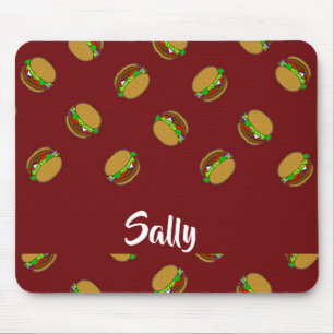 Tapis De Souris Motif hamburger sur le marron