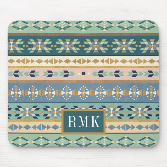 Tapis De Souris Motif indien extérieur d'étape | du monogramme | (Devant)