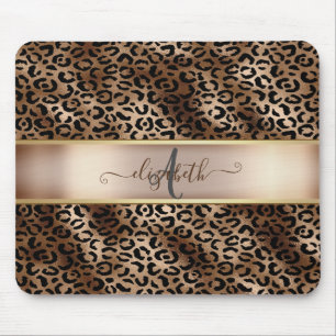 Tapis De Souris Motif léopard Bronze Noir Monogramme