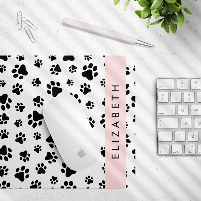 Tapis De Souris Motif mâle, Patrouilles de chien, Noir et Blanc, V (Créateur téléchargé)