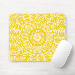 Tapis De Souris Motif Mandala jaune or