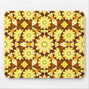 Tapis De Souris Motif Mandala, tons marron et or