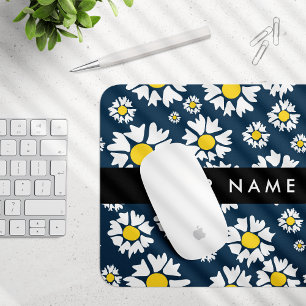 Tapis De Souris Motif Marguerite, Marguerites Blanches, Votre Nom
