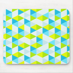 Tapis De Souris Motif moderne géométrique de triangles vertes et