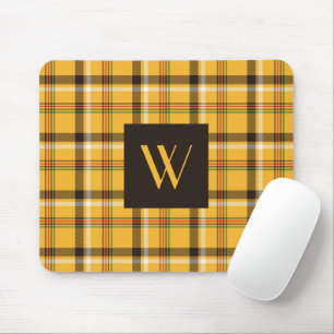 Tapis De Souris Motif monogramme carreaux plaid beige moderne