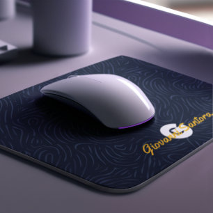 Tapis De Souris Motif Nautique Abstrait Moderne Monogramme