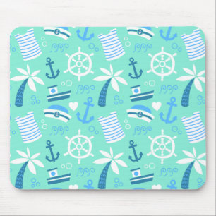 Tapis De Souris Motif nautique de marin de menthe fraîche