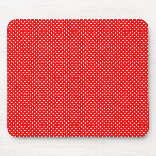 Tapis De Souris Motif net rouge avec blanc (Devant)