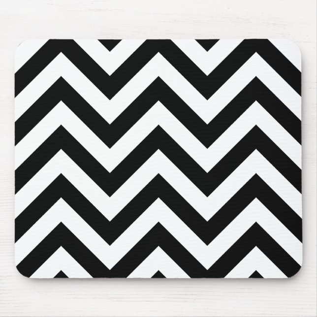 Tapis De Souris Motif noir et blanc de Chevron de zigzag (Devant)