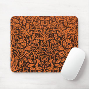 Tapis De Souris Motif noir orange brûlé vintage William Morris