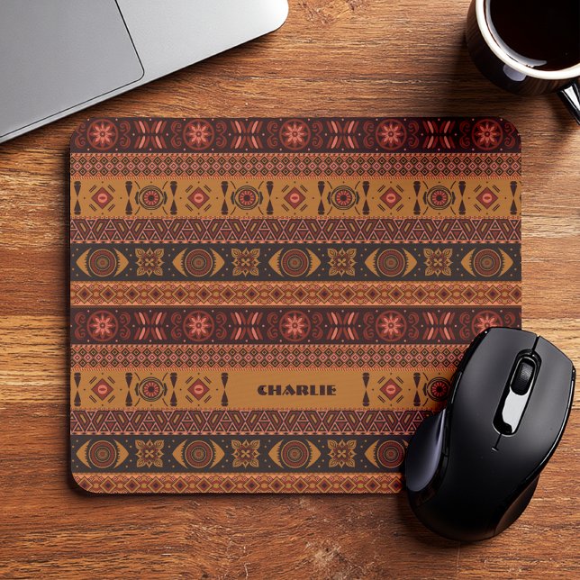 Tapis De Souris Motif ornemental tribal de terre cuite moderne (Créateur téléchargé)