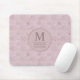 Tapis De Souris Motif Pailleté Rose Pâle Douceur Personnalisé Or