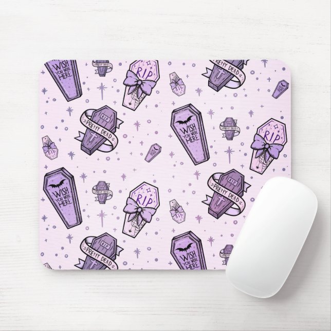 Tapis De Souris Motif Pastel Goth Coffins (Avec souris)