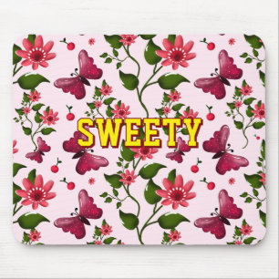 Tapis De Souris Motif personnalisé de papillon floral