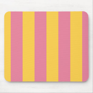 Tapis De Souris Motif rayé vertical rose et jaune vibrant