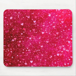 Tapis De Souris Motif rose de coeurs de parties scintillantes