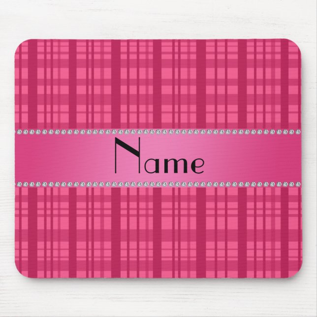 Tapis De Souris Motif rose nommé personnalisé de plaid (Devant)