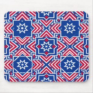 Tapis De Souris Motif Rouge Blanc & Bleu Patriotique