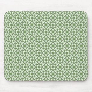 Tapis De Souris Motif Sage Green White géométrique sans couture