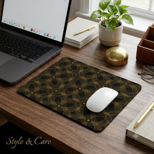 Tapis De Souris Motif sans couture en Guilloché Or Luxueux