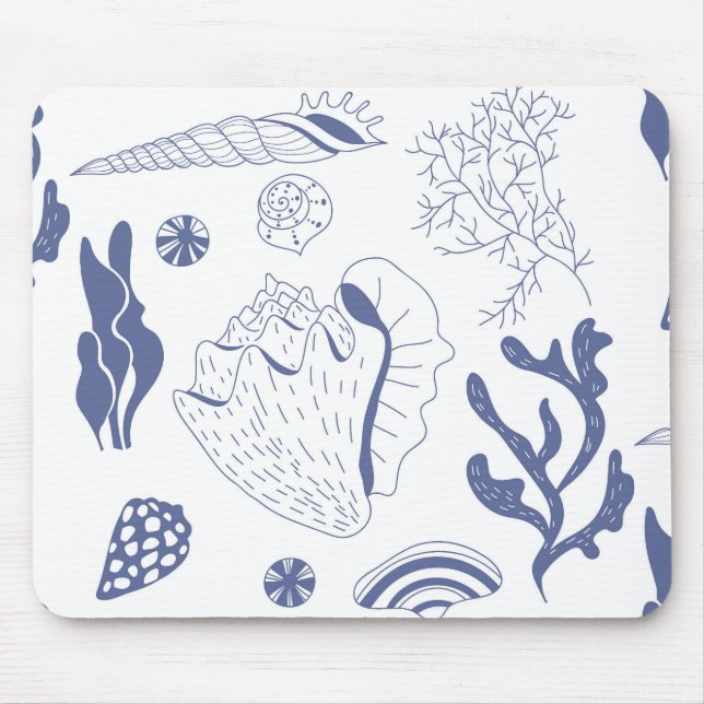 Tapis De Souris Motif sans joint avec coquillages (Devant)