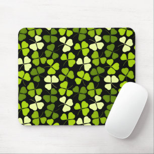 Tapis De Souris Motif Shamrock foncé vert et noir