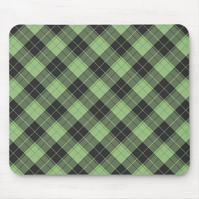Tapis De Souris Motif simple tartan en vert clair (Devant)