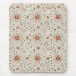 Tapis De Souris Motif Soleil et Lune Bohème