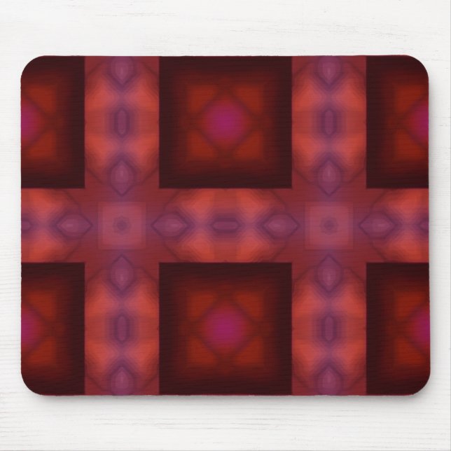 Tapis De Souris Motif Tartan Rouge Foncé Diffus (Devant)
