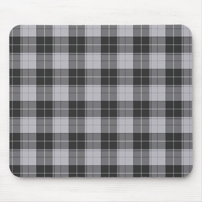 Tapis De Souris Motif tartan simple en gris (Devant)