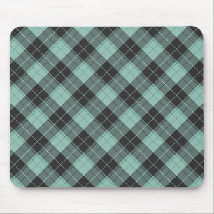 Tapis De Souris Motif tartan simple en turquoise