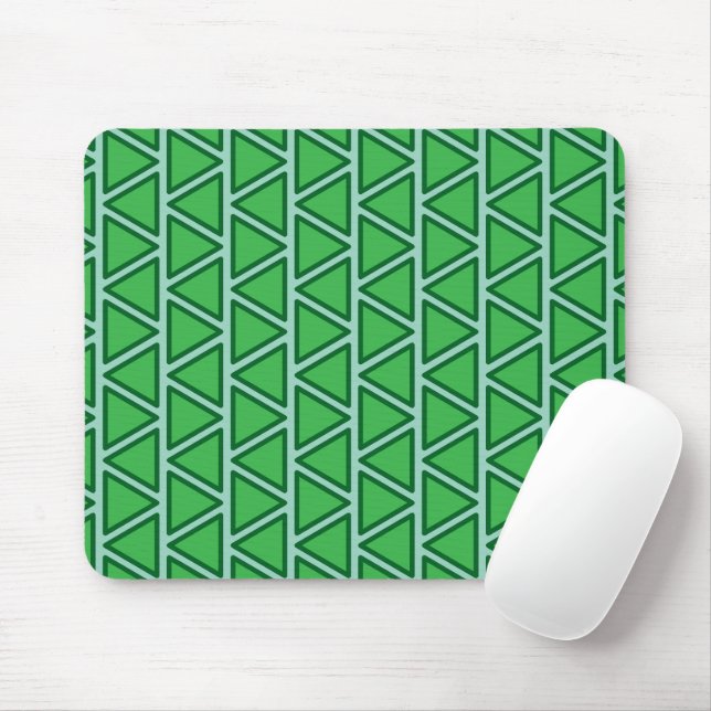 Tapis De Souris Motif triangle vert trois tons Abstrait (Avec souris)