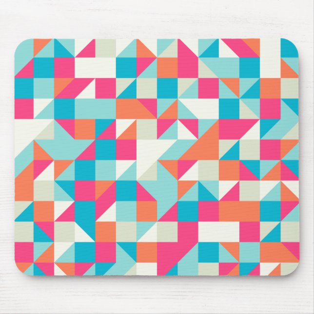 Tapis De Souris Motif triangulaire géométrique coloré (Devant)