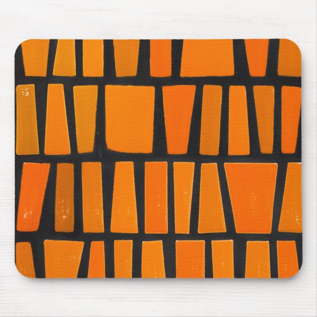 Tapis De Souris Motif tribal d'Afrique orange et noire (Devant)