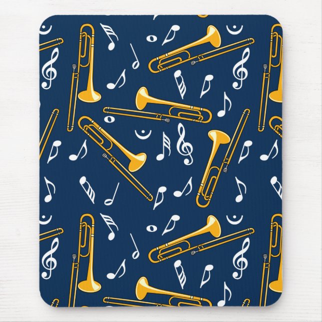 Tapis De Souris Motif Trombone Music Notes (Devant)
