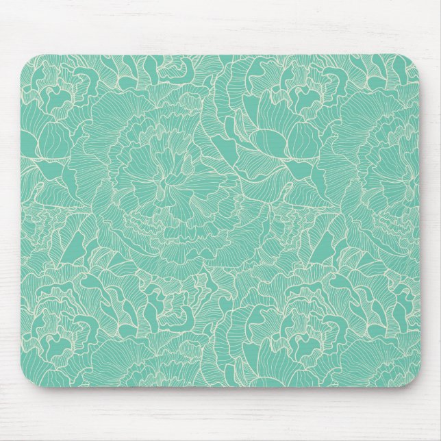 Tapis De Souris Motif Turquoise Peony (Devant)