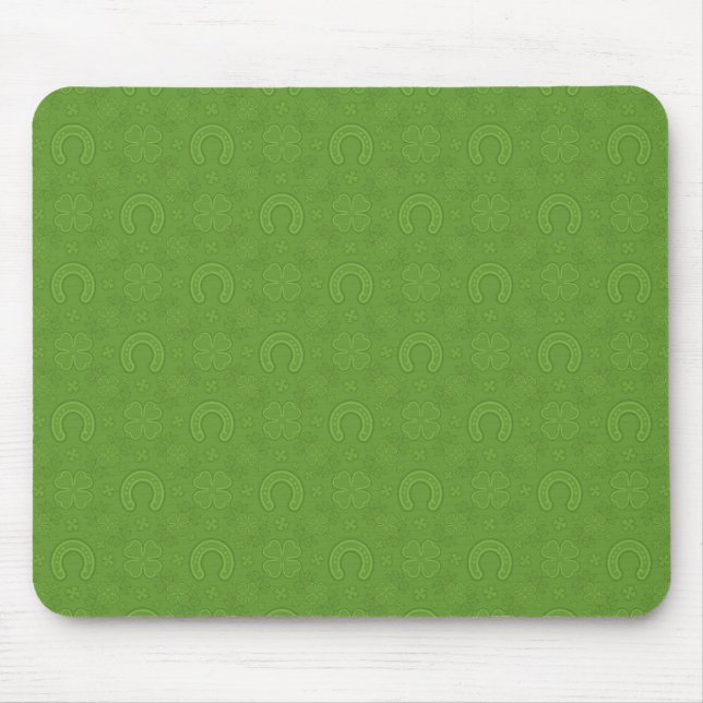 Tapis De Souris Motif vert chanceux d'icônes (Devant)