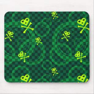 Tapis De Souris Motif vert d'Emo avec des cercles