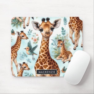 Tapis De Souris Motif vintage Cute Baby Giraffe