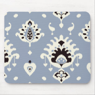 Tapis De Souris Motifs beiges gris mignons de tribal d'ikat