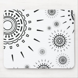 Tapis De Souris Motifs d'éclats noirs sur fond blanc