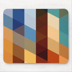 Tapis De Souris Motifs géométriques triangles bleues et oranges 