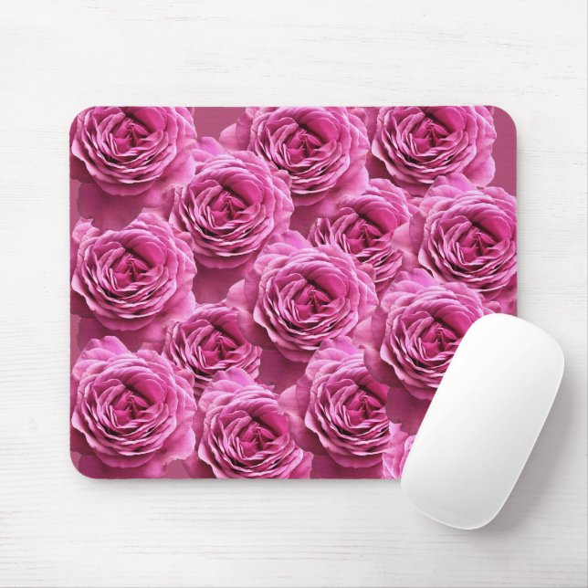 Tapis De Souris Motifs roses roses (Avec souris)