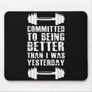 Tapis De Souris Motivation Fitness Pour Hommes Femmes Avec Gym W