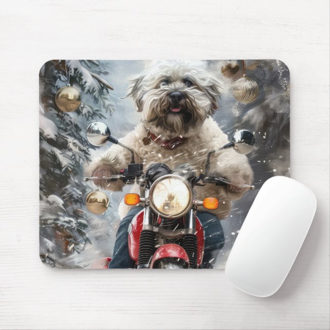 Tapis De Souris Moto à chiens Havanais Noël (Avec souris)